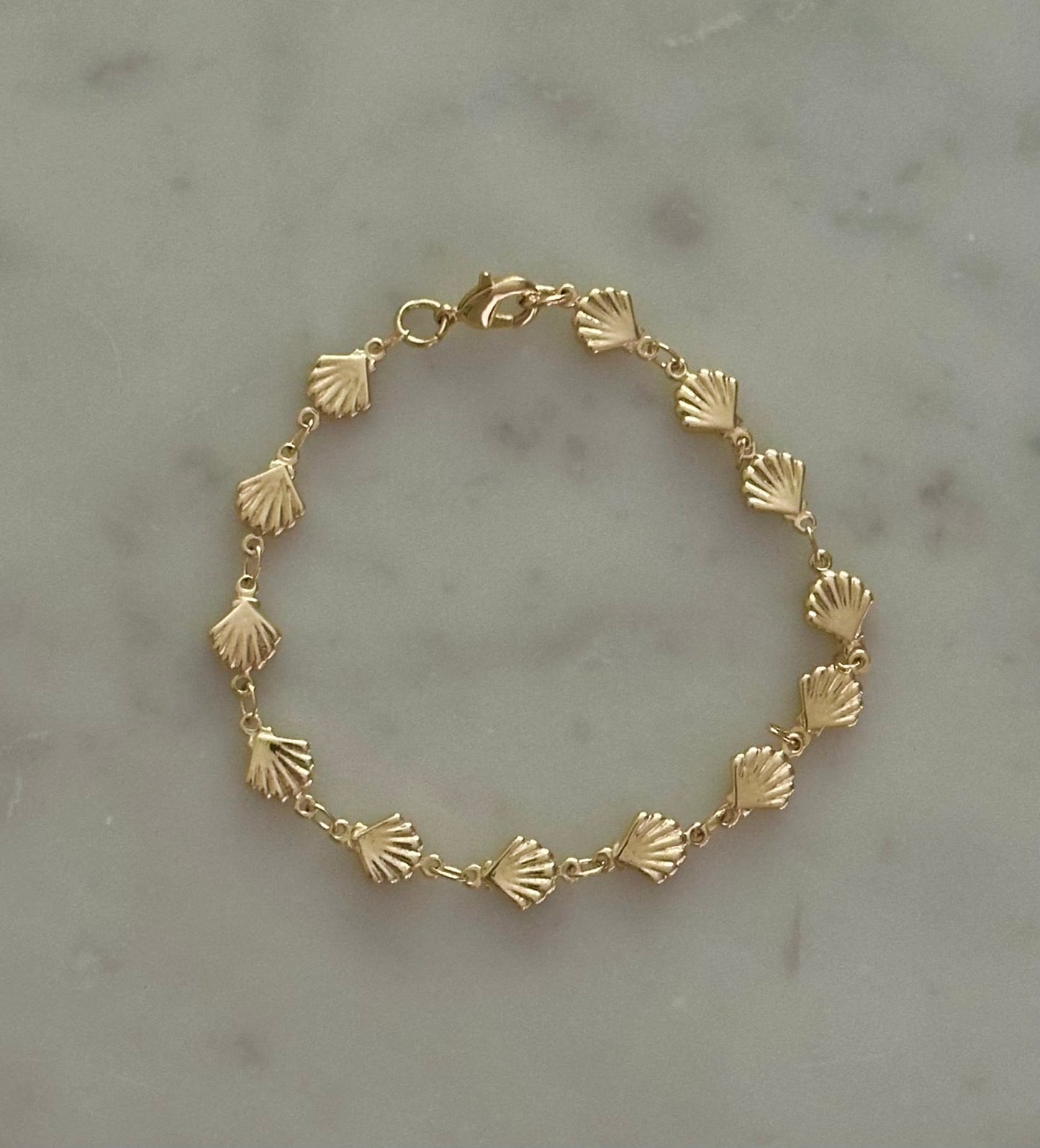 shell chain bracelet gold filled