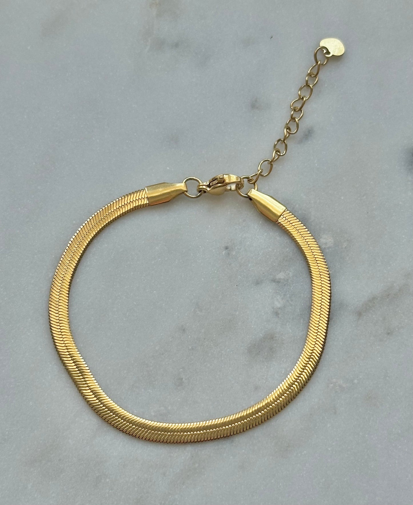 gold herringbone snake chain bracelet