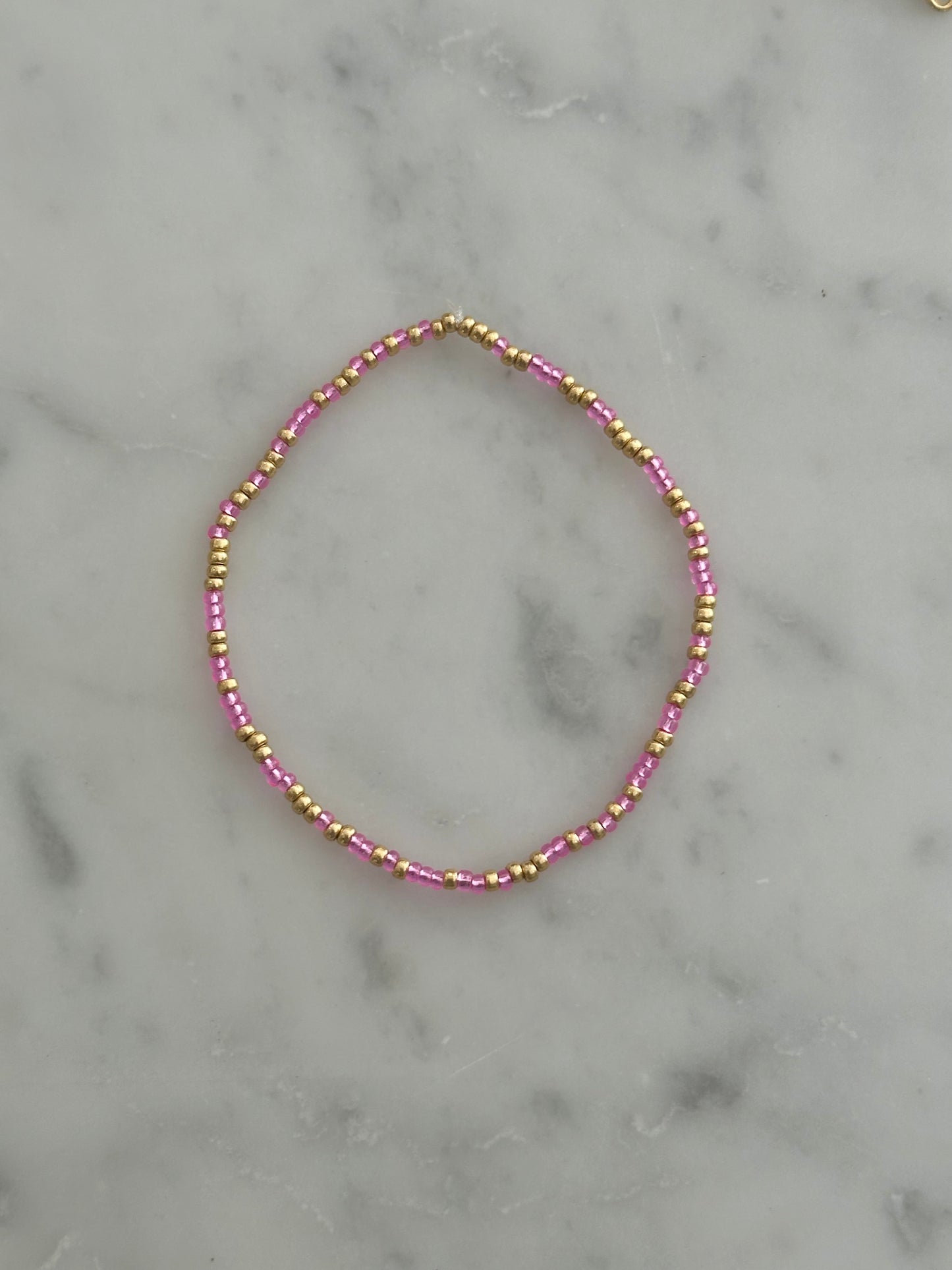 hot pink gold stacking bracelet