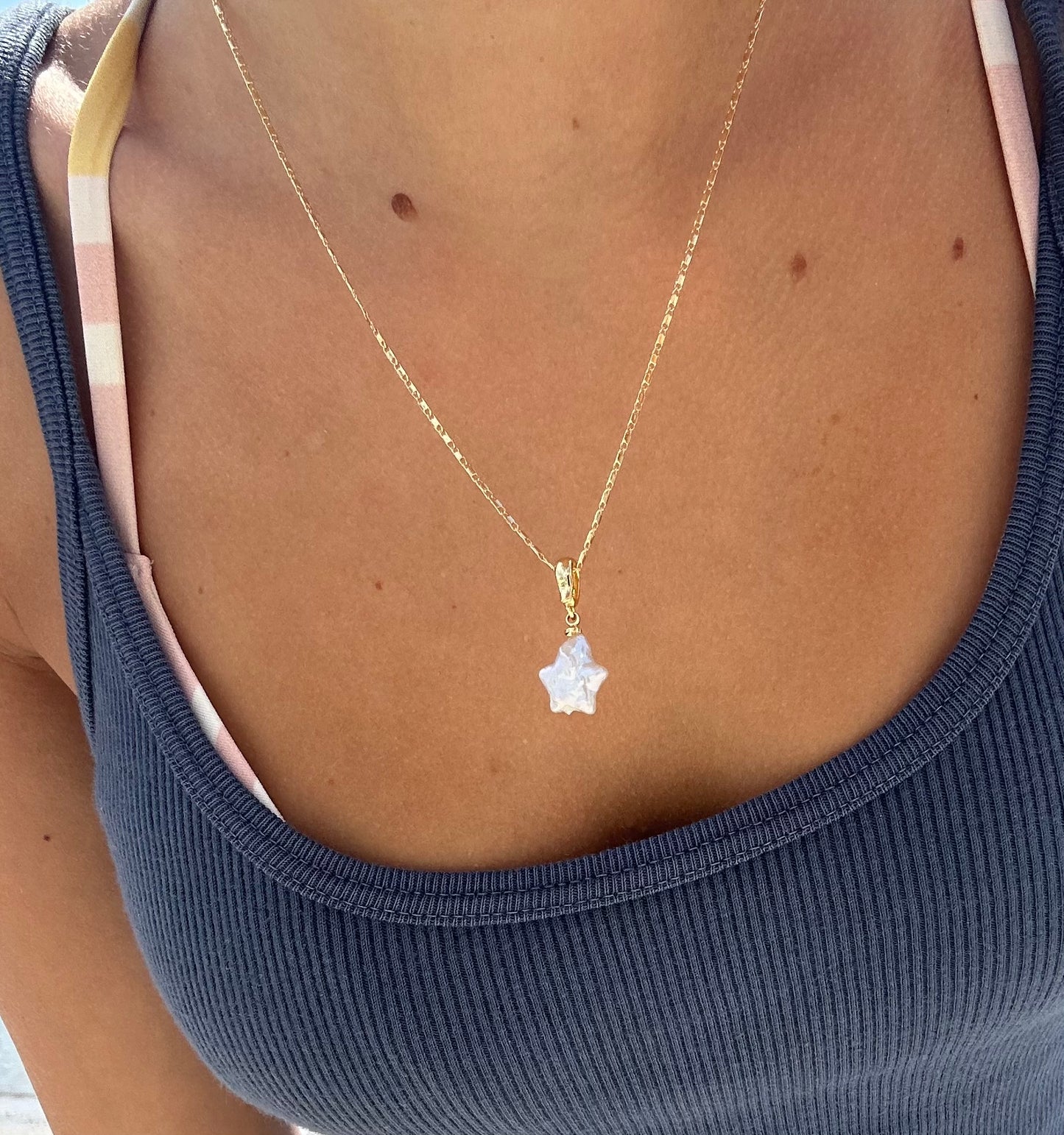 freshwater star gold filled necklace