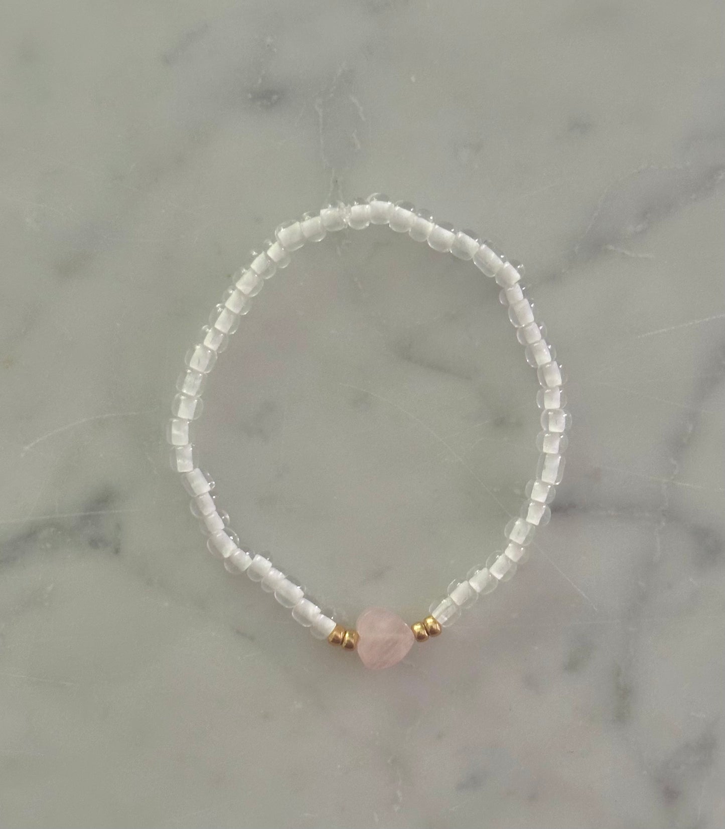 rose quartz heart bracelet