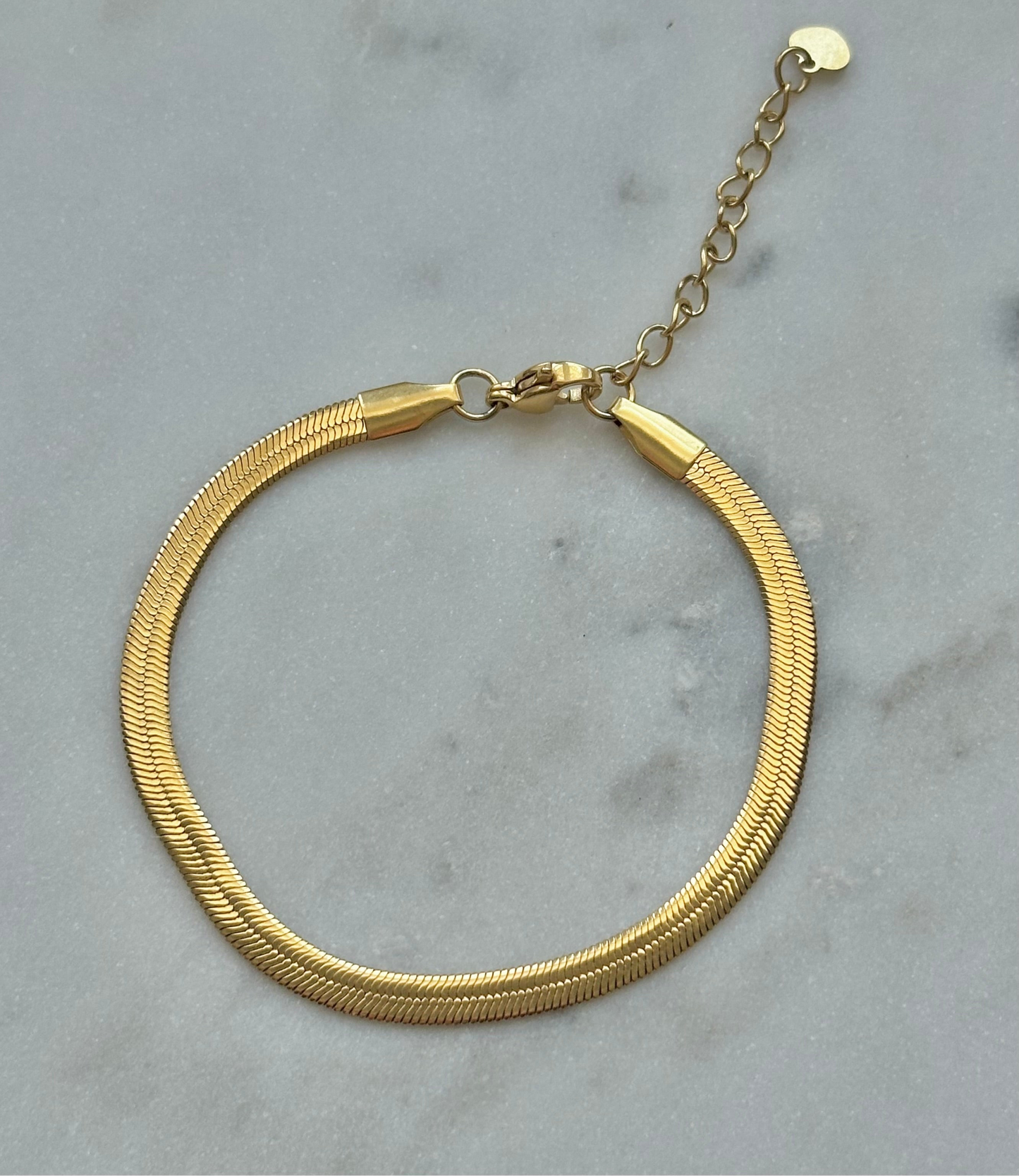 gold herringbone snake chain bracelet