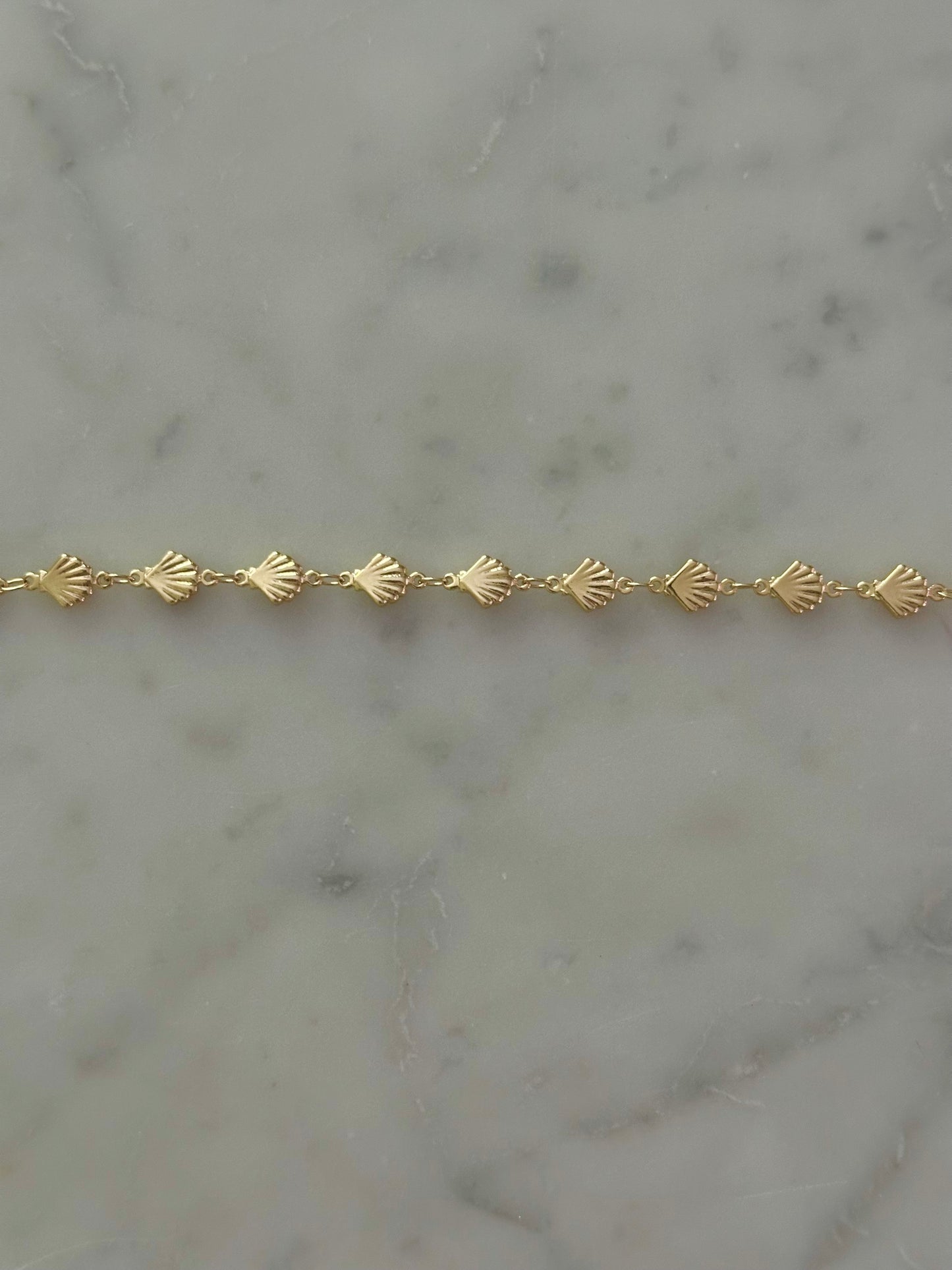 shell chain bracelet gold filled