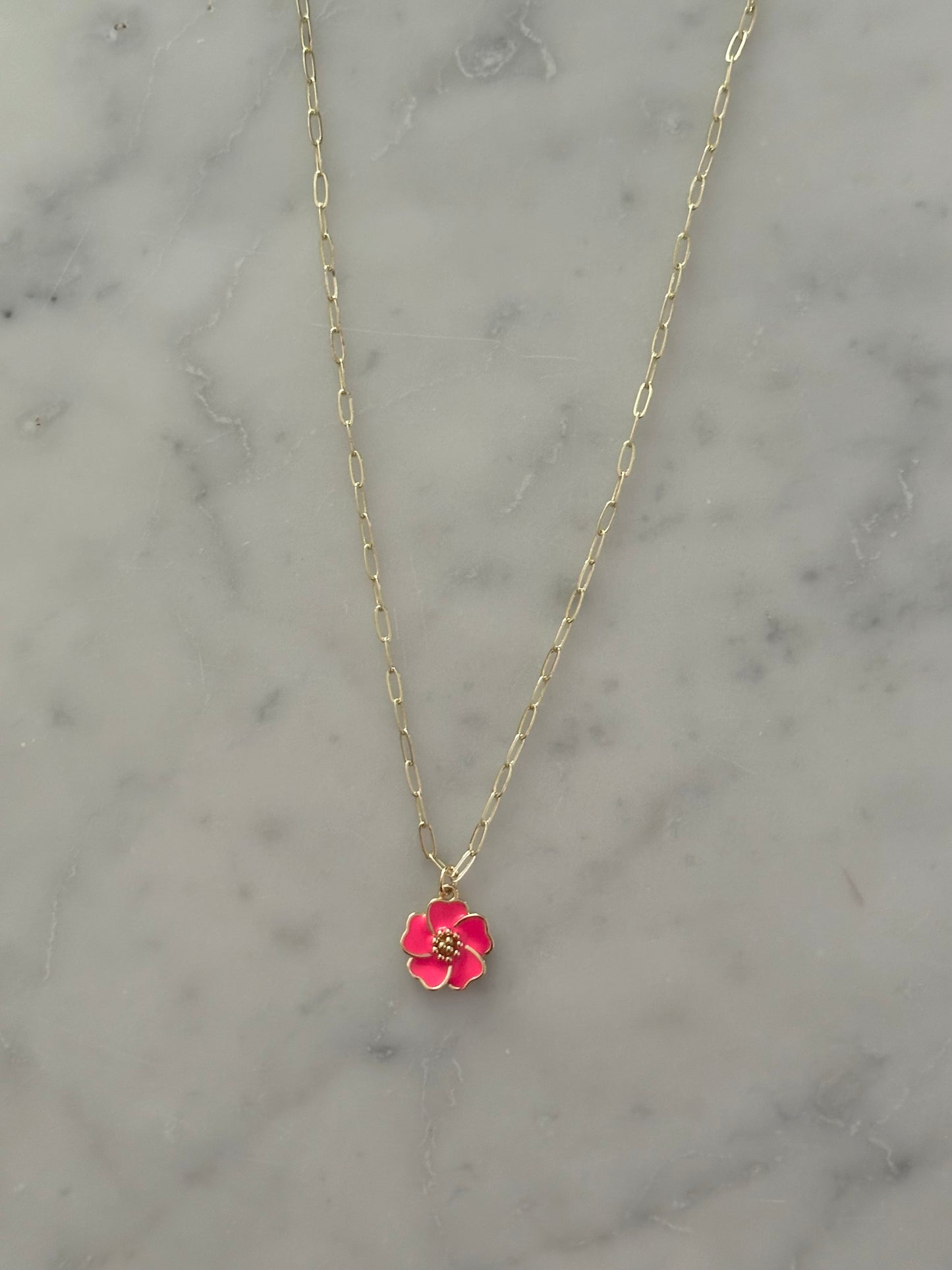 hibiscus gold plated necklace