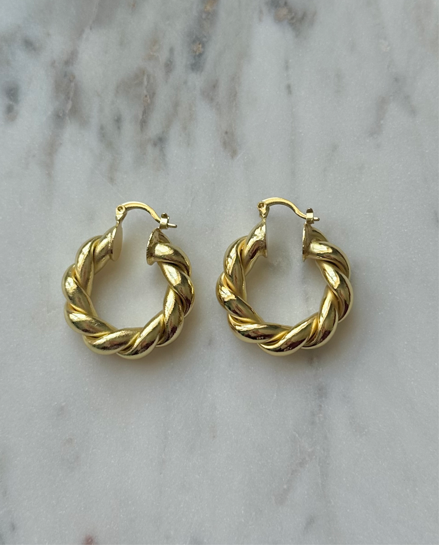 twist hoop earrings gold filled