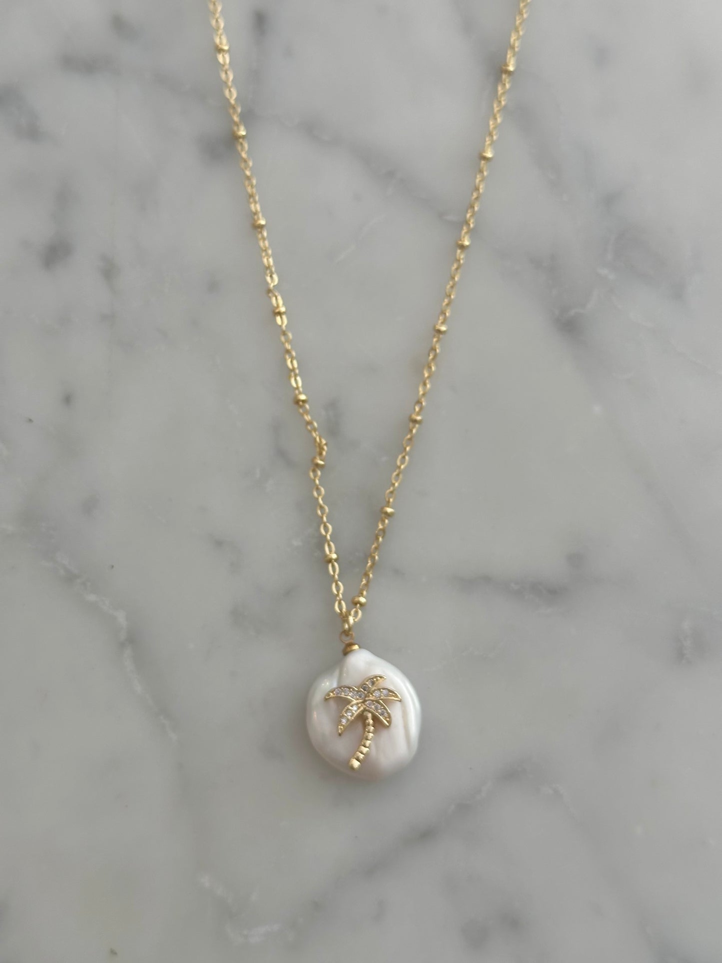 palm tree gold filled necklace
