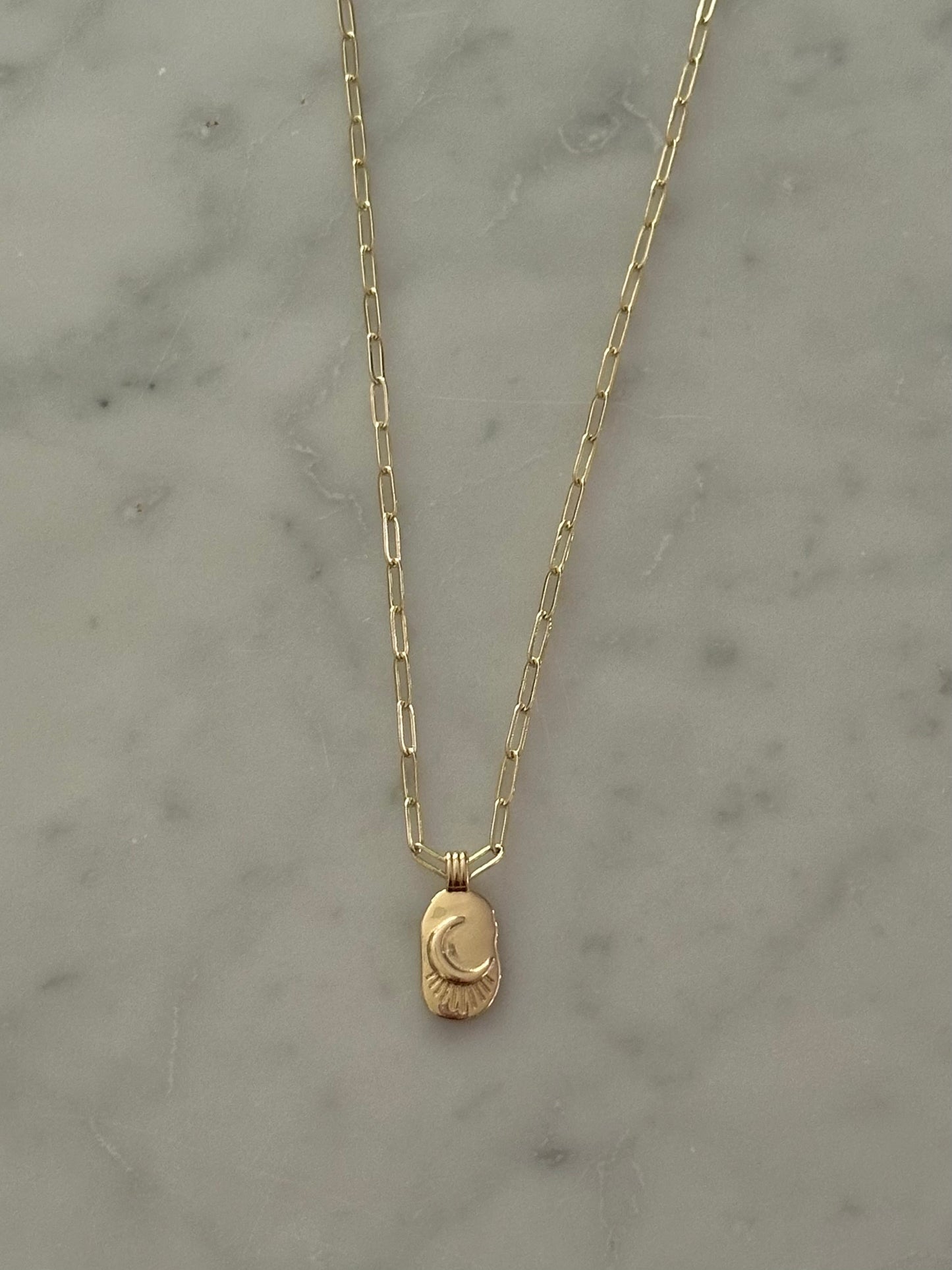 moon gold plated necklace