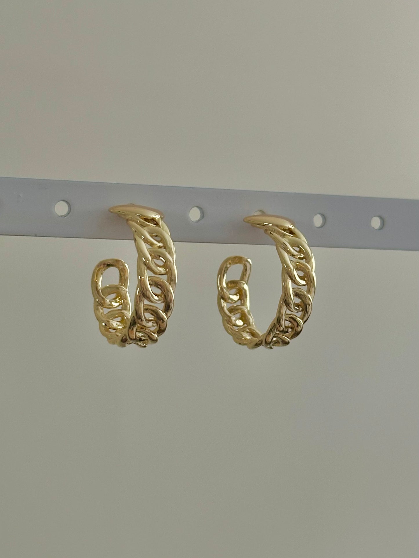 chain hoop earrings gold filled