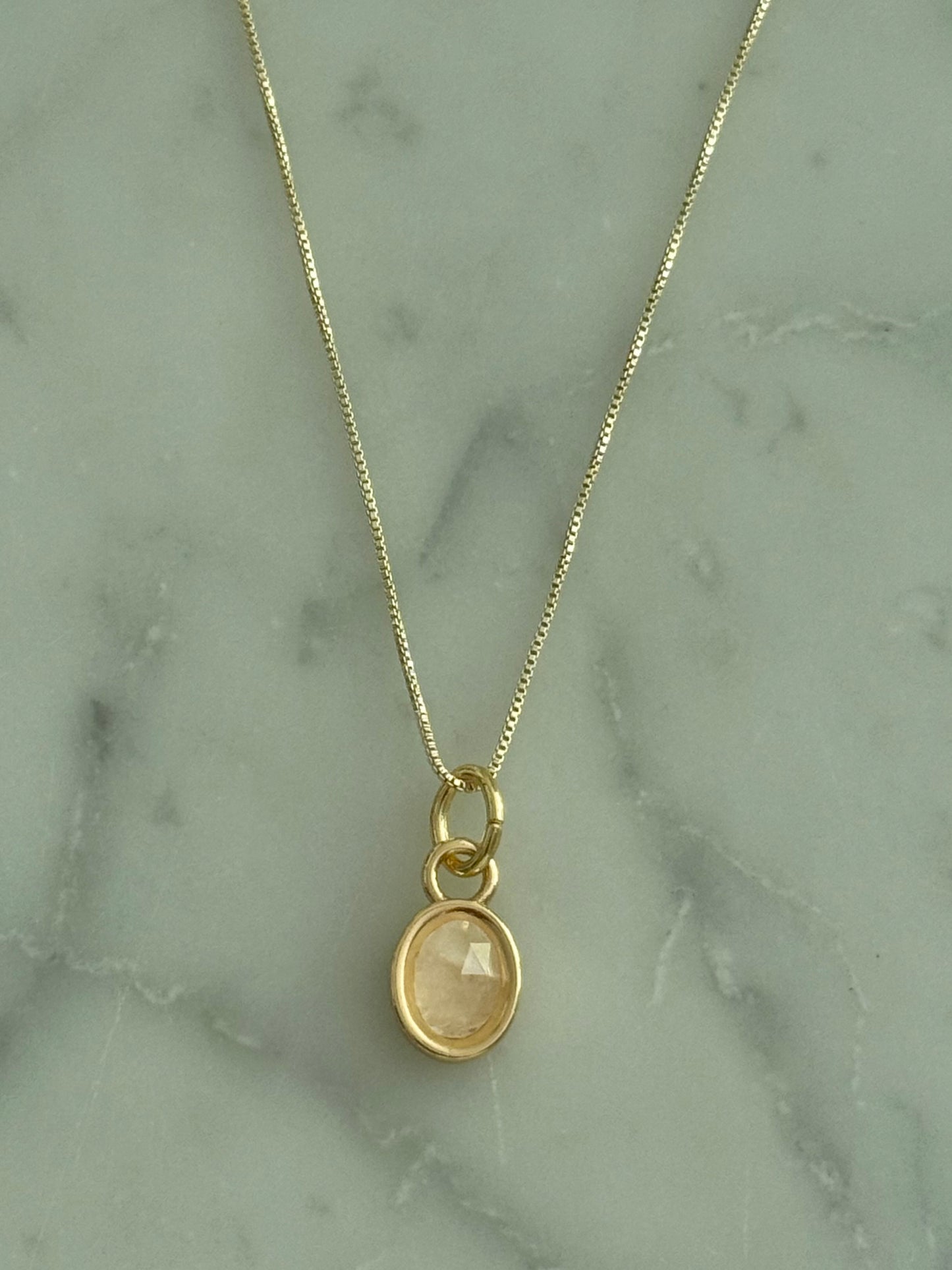 citrine charm gold filled necklace