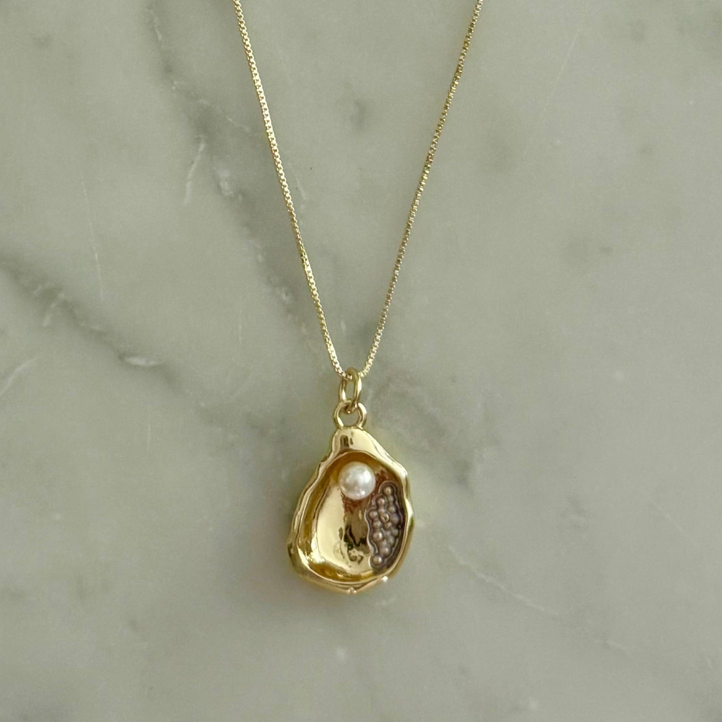oyster gold filled necklace