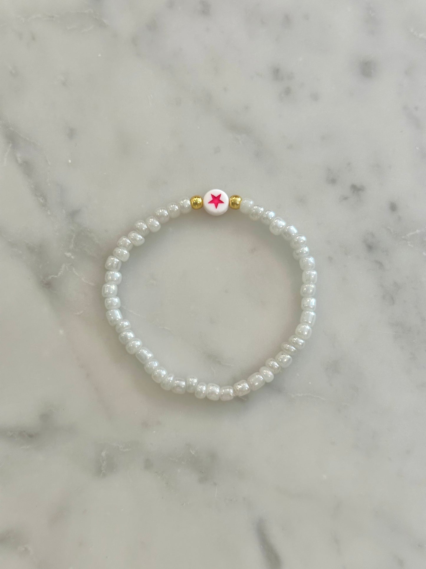 pearly and pink bracelet