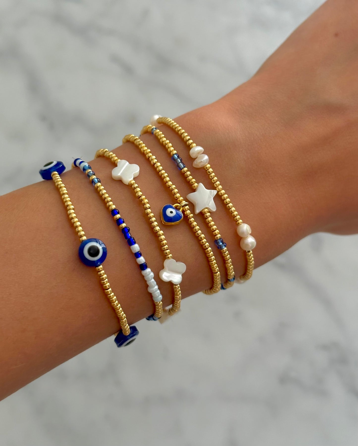 blue evil eyes bracelet