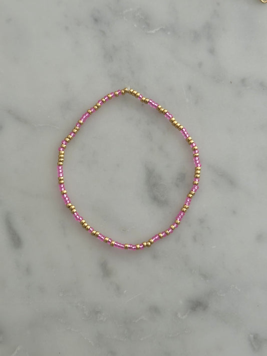 hot pink gold stacking bracelet