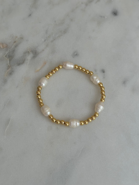 gold filled and freshwater pearls bracelet