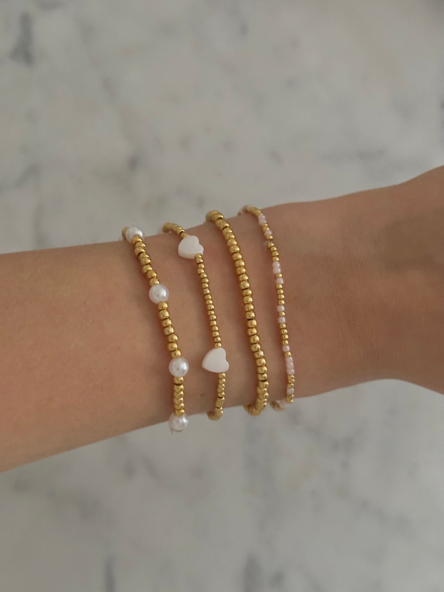 big gold beads and pearls bracelet