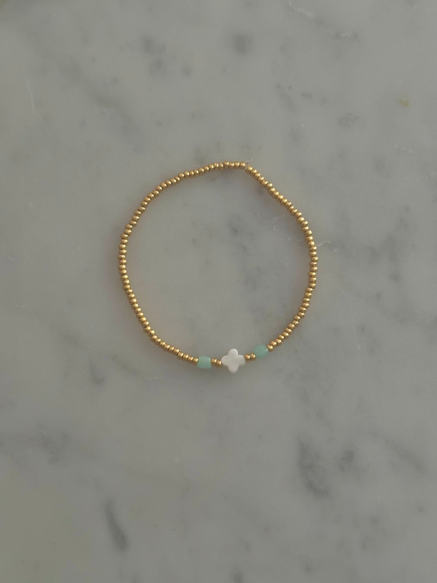 teal clover bracelet