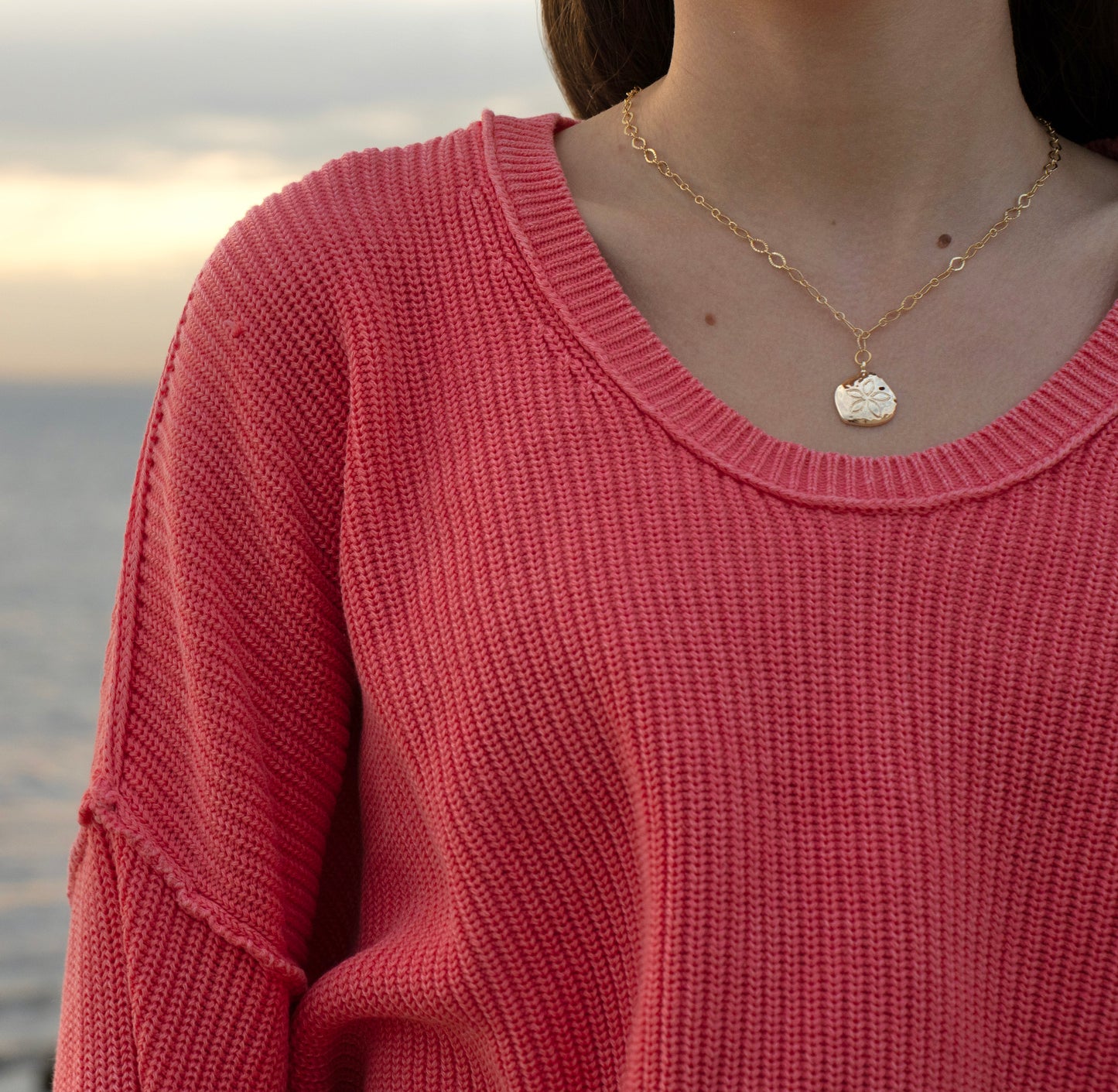 sand dollar gold-filled necklace