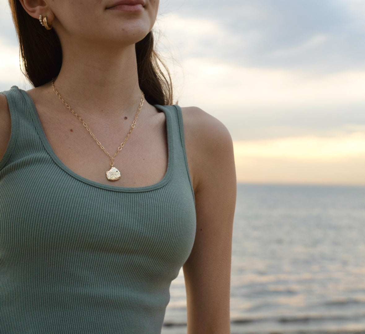 sand dollar gold-filled necklace