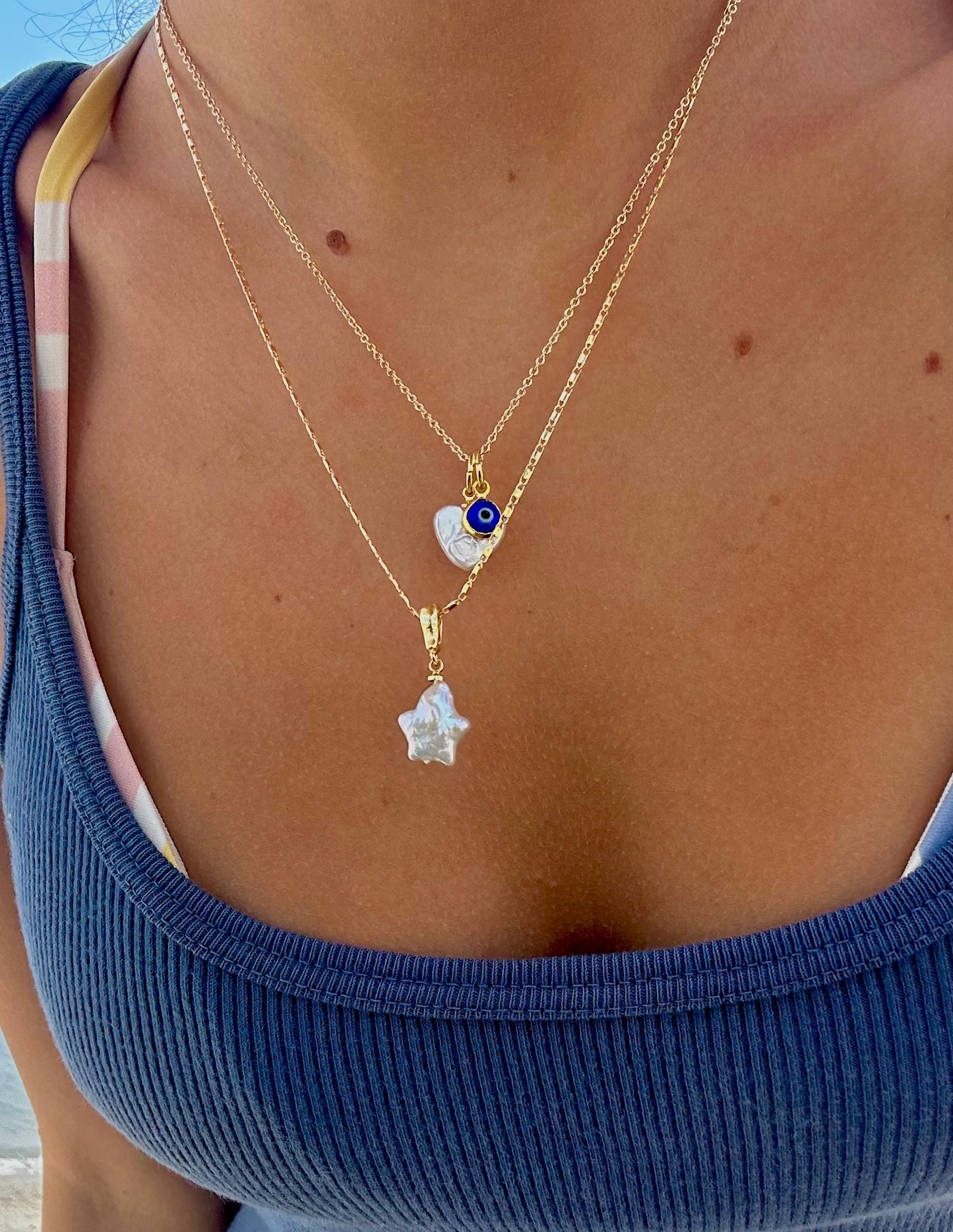 freshwater star gold filled necklace