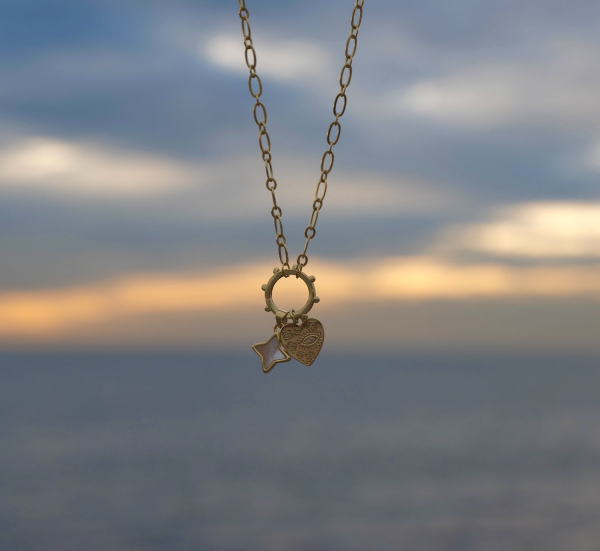 heart and sparkle charm necklace