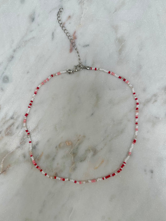 holiday seed bead choker