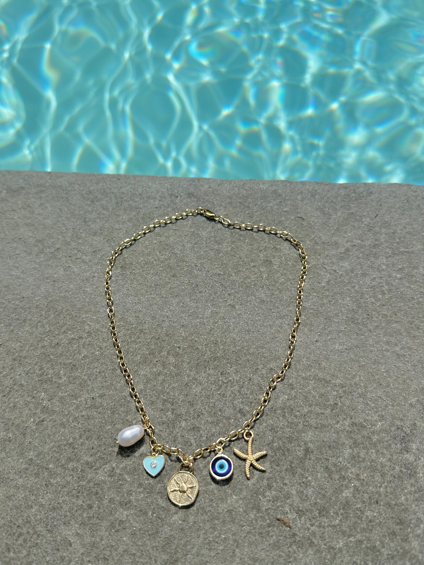 gold-filled blues charm necklace