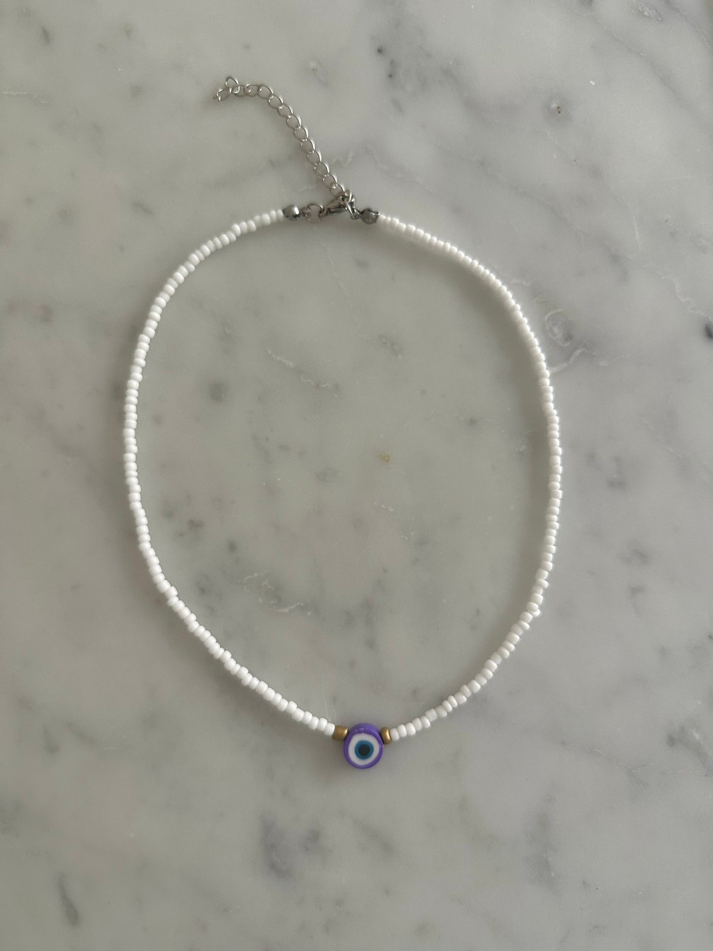 purple evil eye necklace