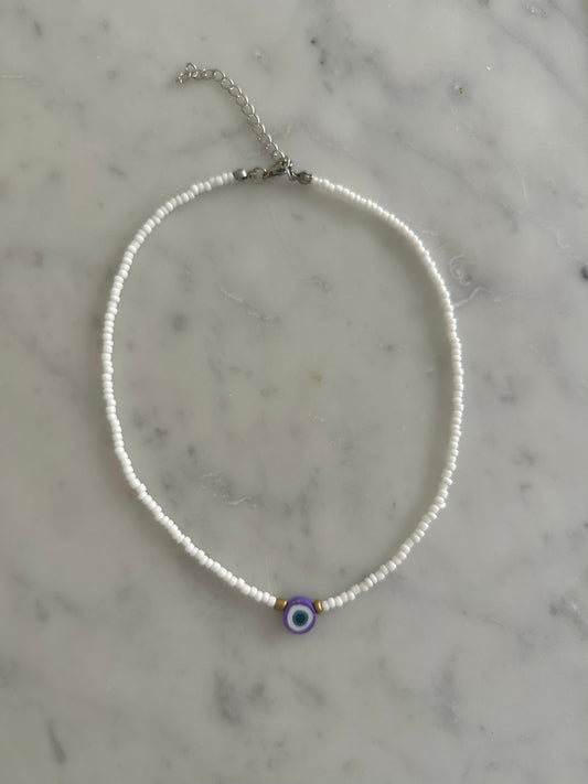 purple evil eye necklace