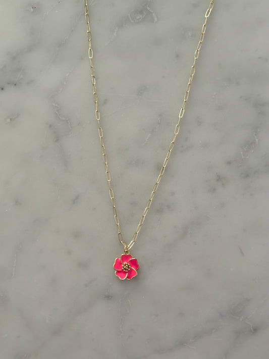 hibiscus gold plated necklace