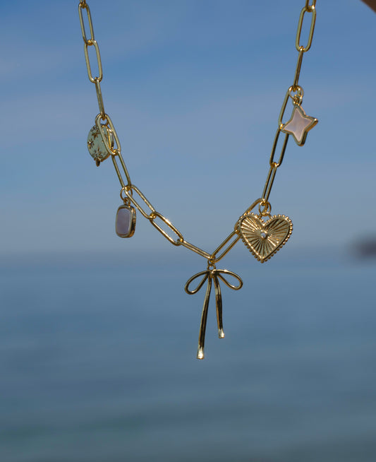 bow charm necklace