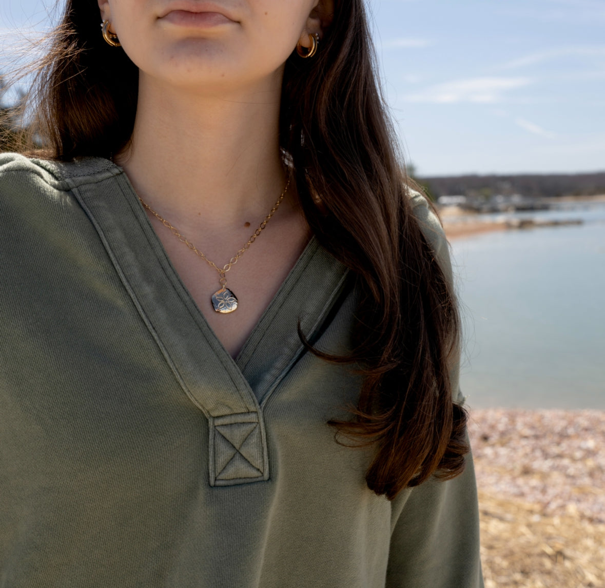 sand dollar gold-filled necklace