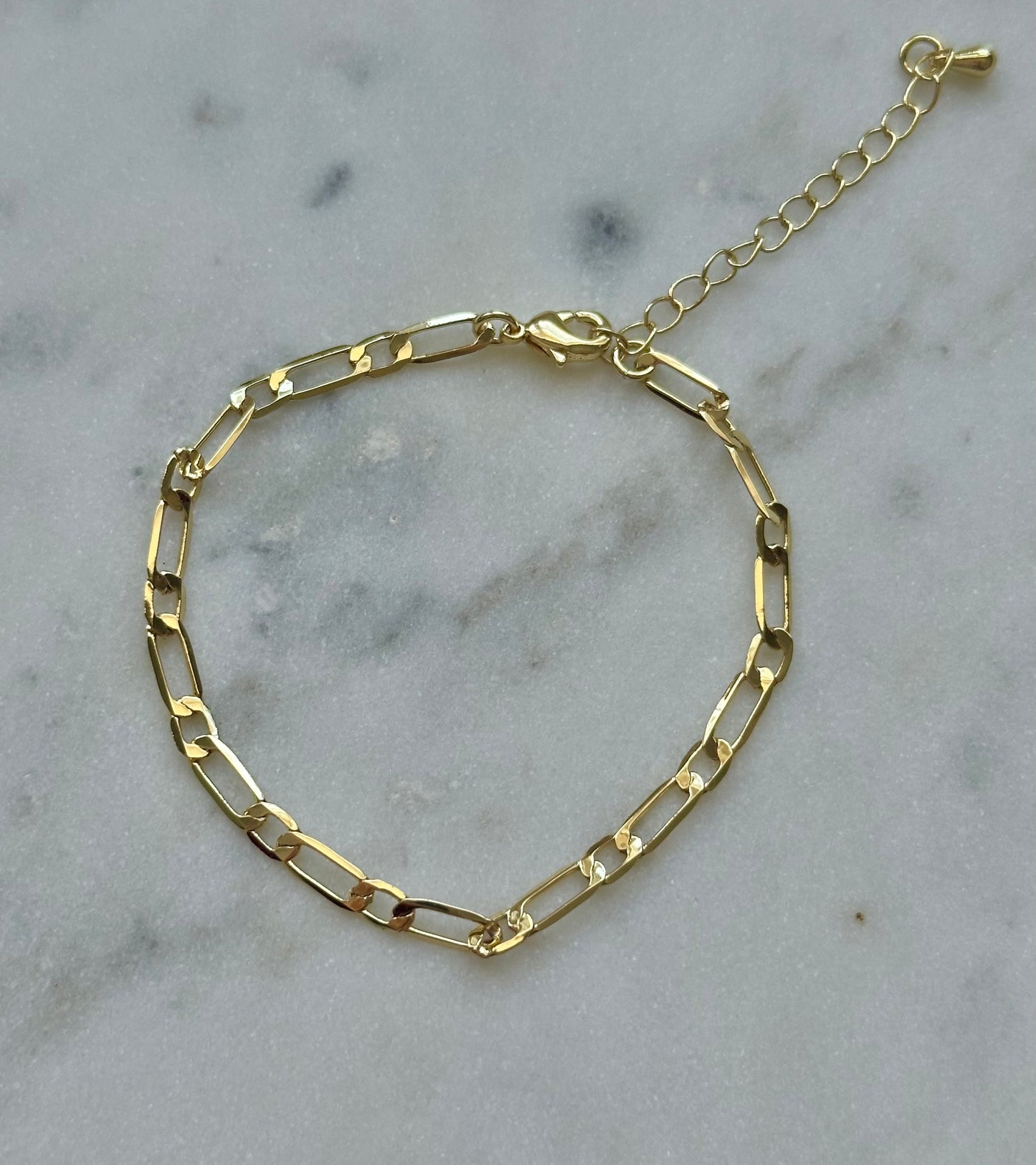 gold filled figaro chain bracelet