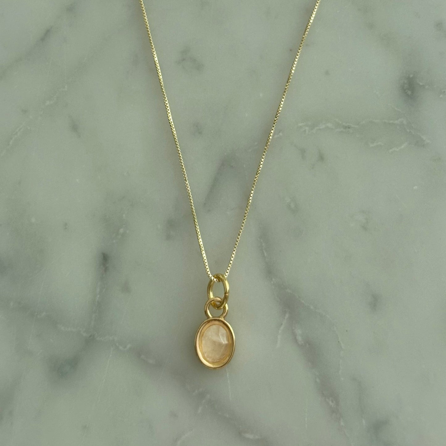 citrine charm gold filled necklace