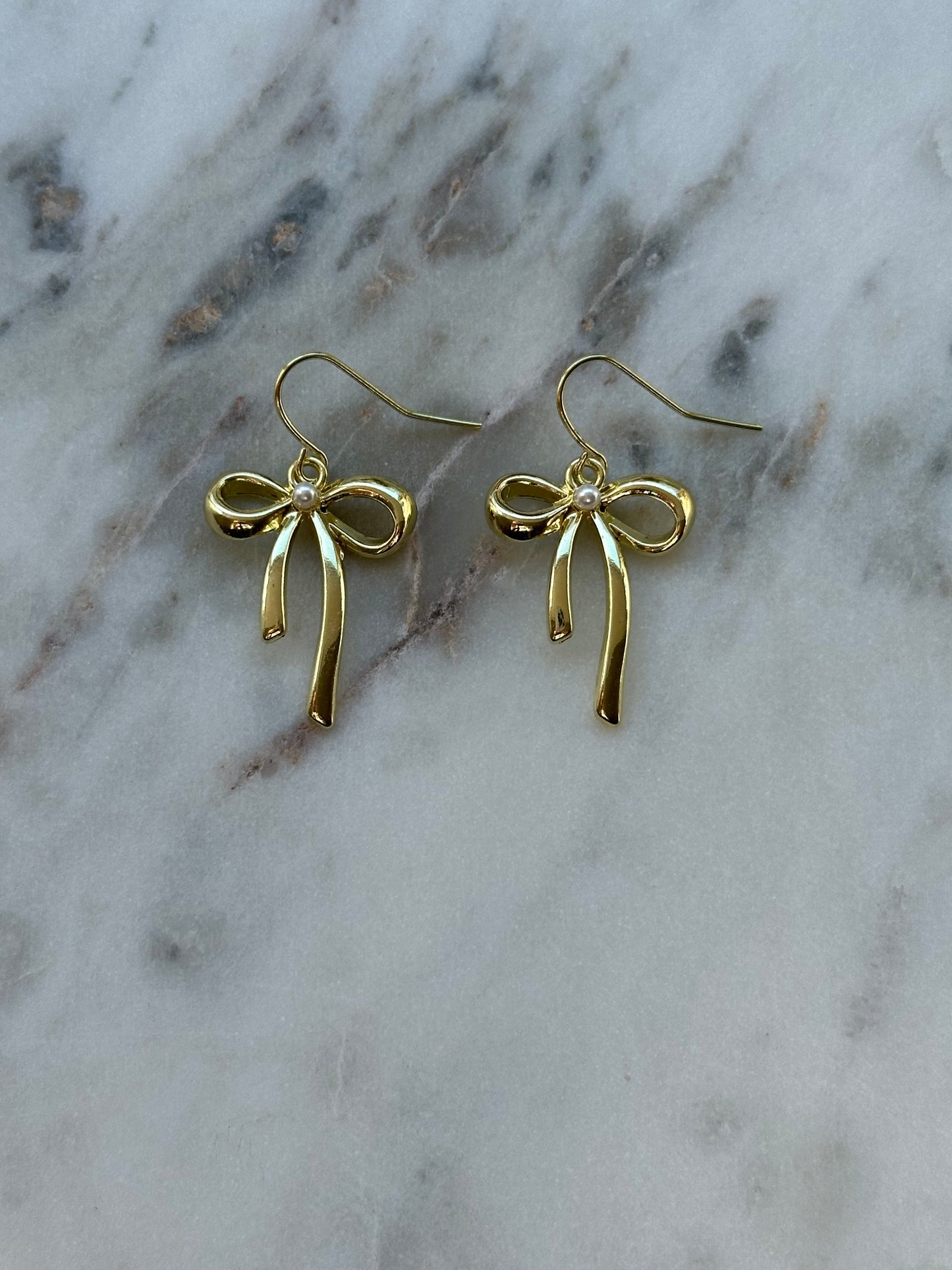 gold bow earrings