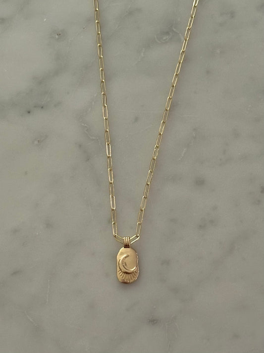 moon gold plated necklace
