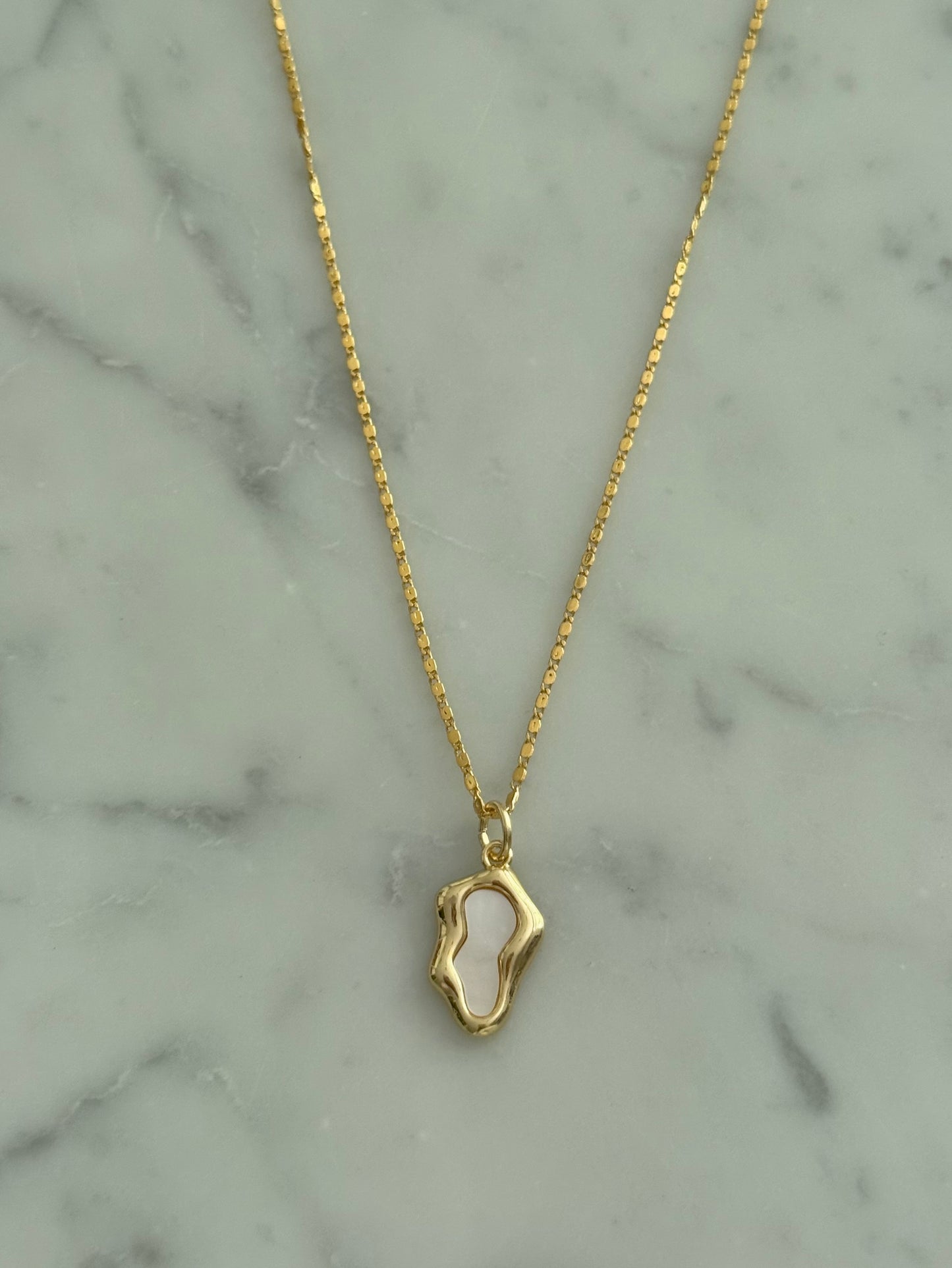 abstract pendant 24k gold filled necklace