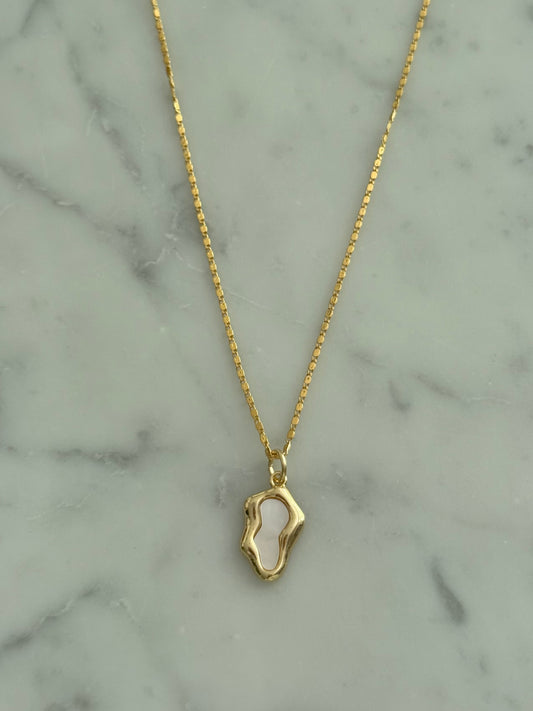 abstract pendant 24k gold filled necklace