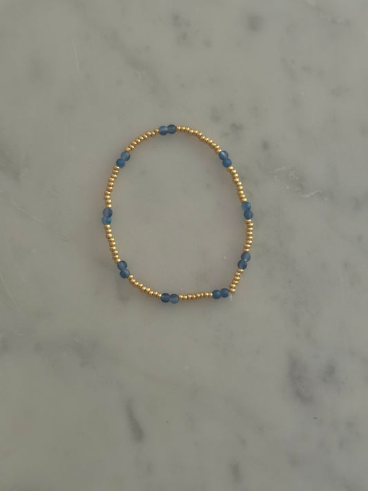 blue and gold stacking bracelet