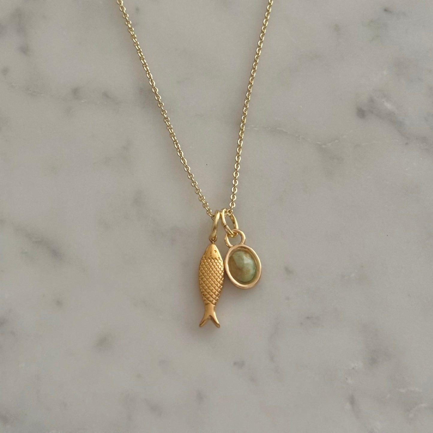 fish charm gold filled necklace