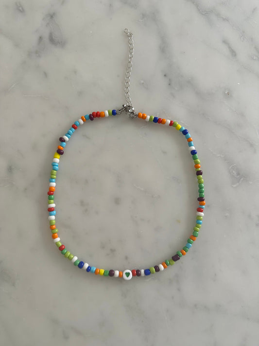 colorful heart choker