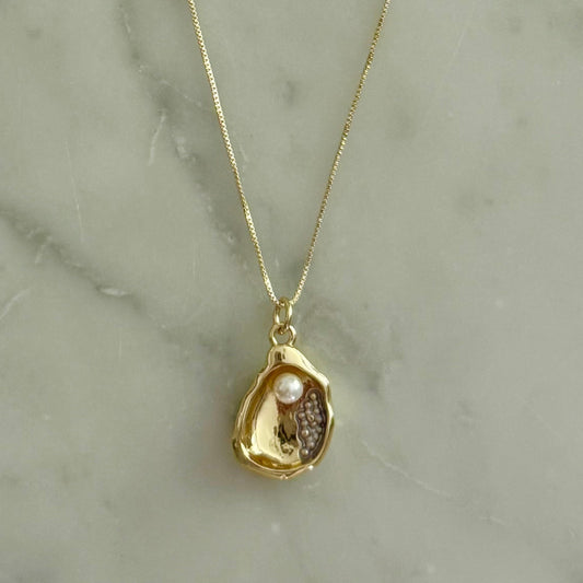 oyster gold filled necklace