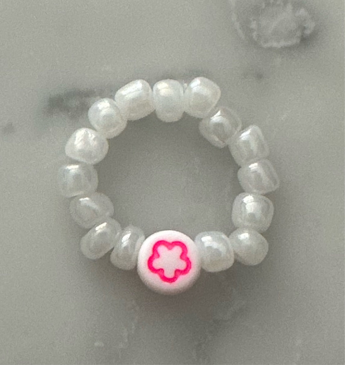 pearly pink ring