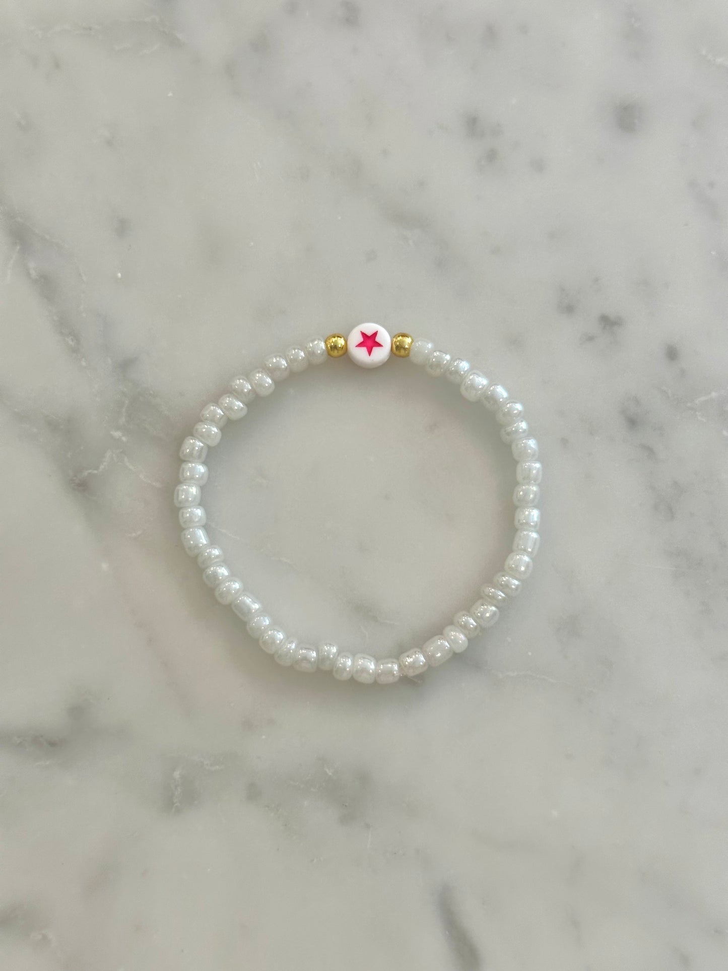 pearly and pink bracelet