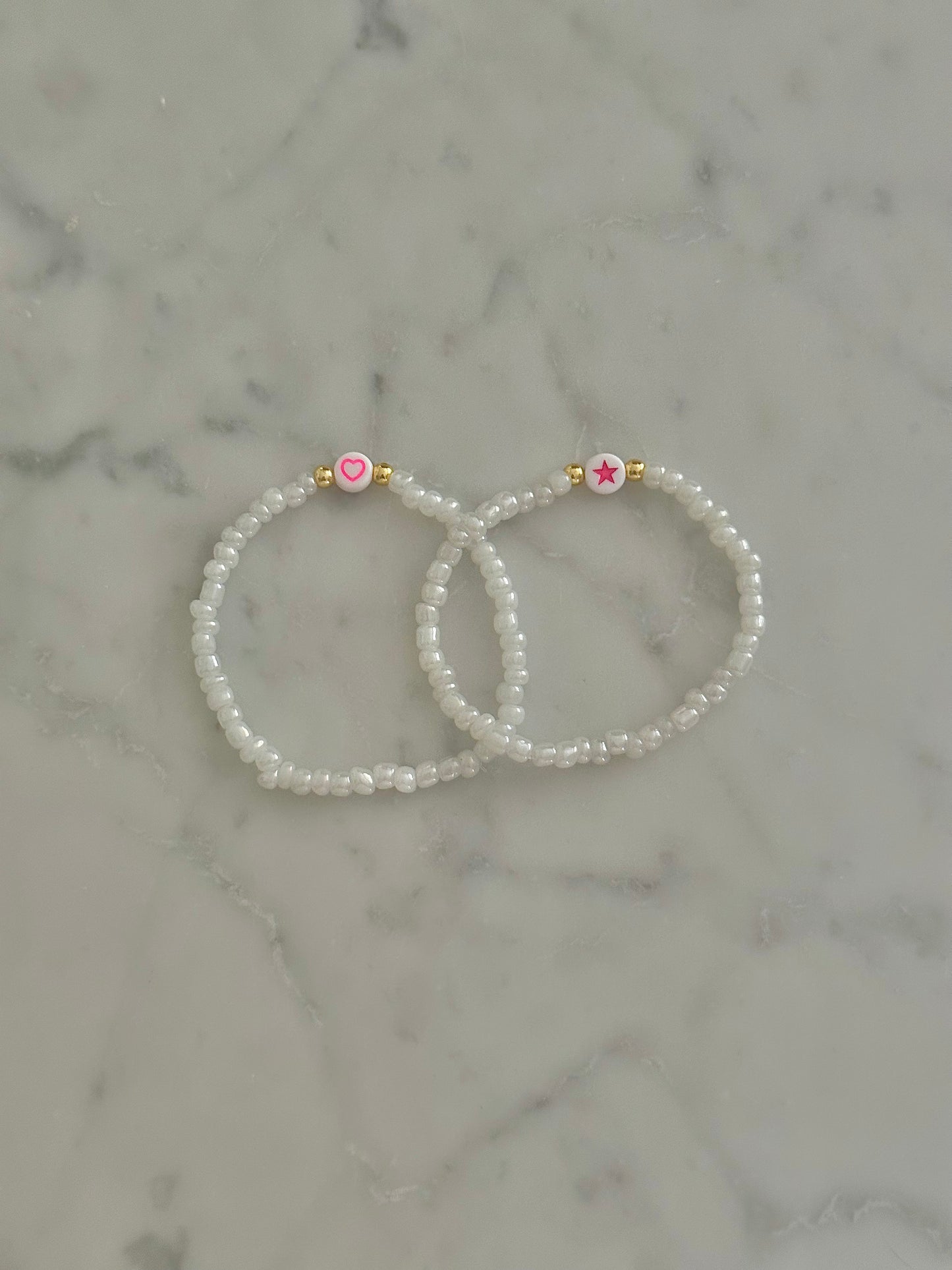 pearly and pink bracelet