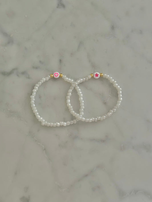 pearly and pink bracelet