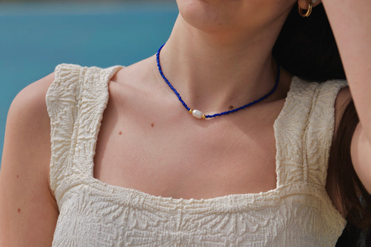 bright blue paradise choker