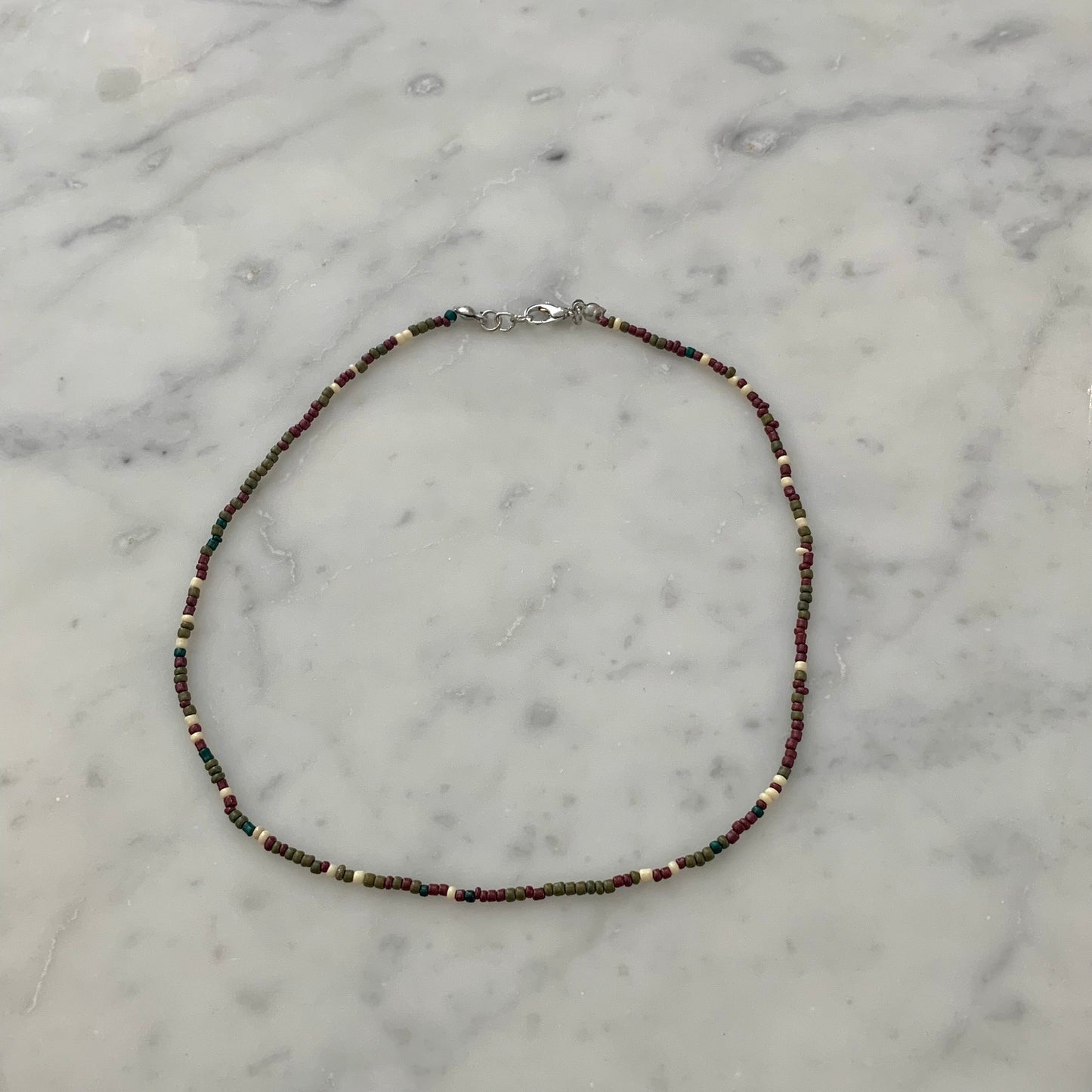 earthy seed bead choker