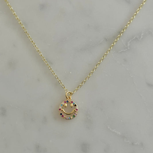 bling smiley face necklace