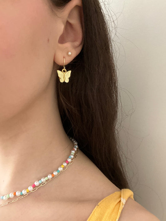 yellow butterfly earrings