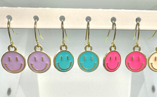 preppy smiley earrings